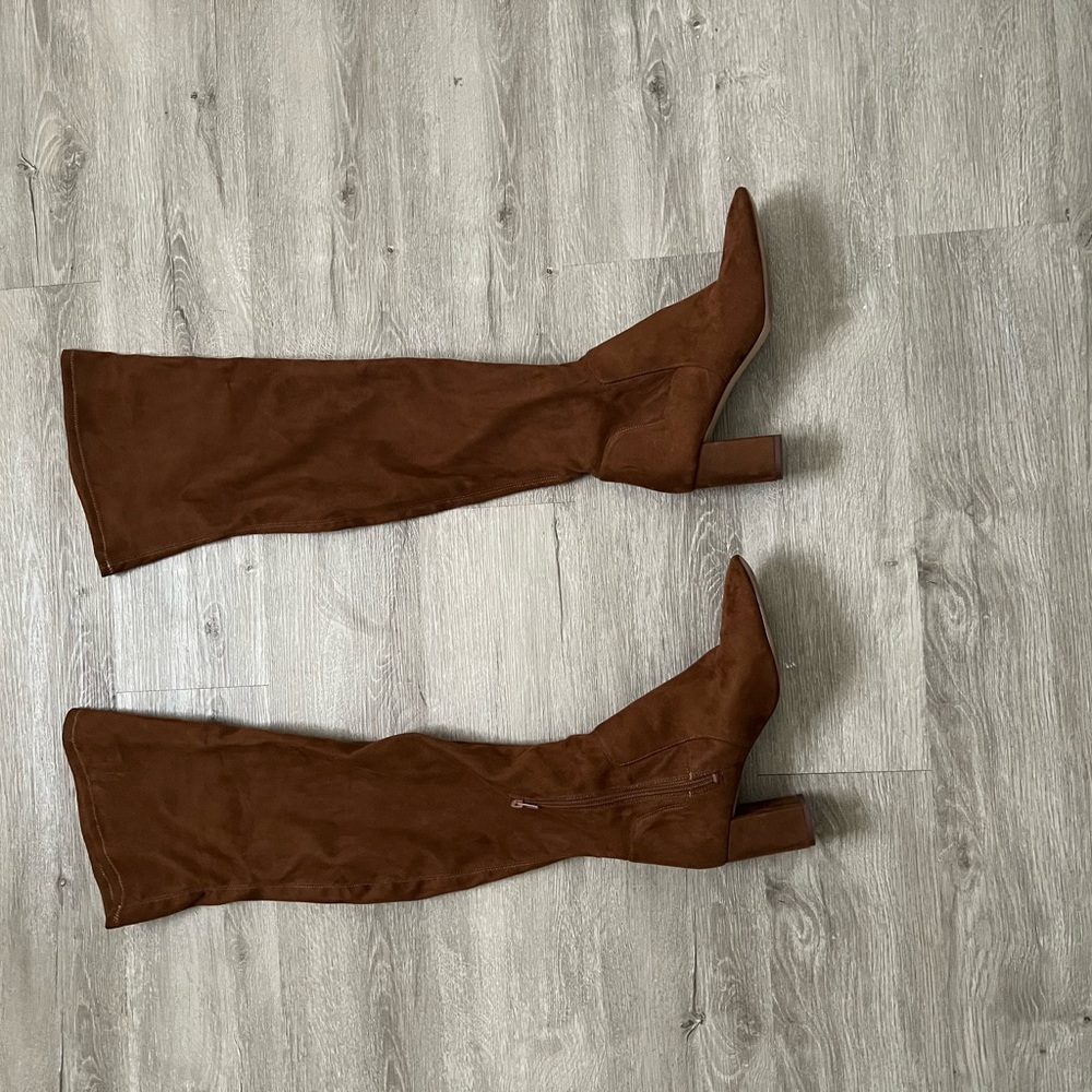 Suede Brown Over the Knee Boot